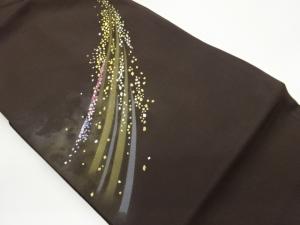 塩瀬金彩曲線に抽象模様名古屋帯